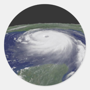 Hurricane Katrina Satellite image Classic Round Sticker