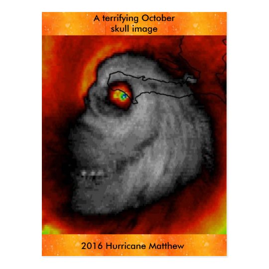 Hurricane Matthew Skull image post card | Zazzle.com