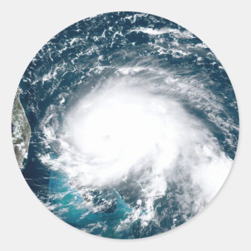 Hurricane off the coast of Florida   Classic Round Sticker