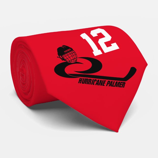 Hurricane PALMER Personalized Youth Hockey Team Tie (Rolled)
