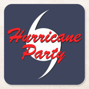 Hurricane Party Your Colors Square Paper Coaster