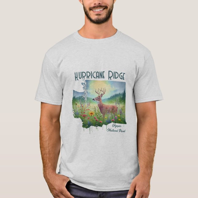 Hurricane Ridge National Park Souvenir Gift T-Shirt (Front)