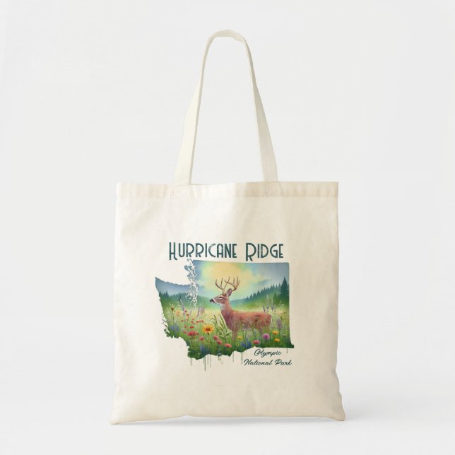 Hurricane Ridge National Park Souvenir Gift Tote Bag (Front)