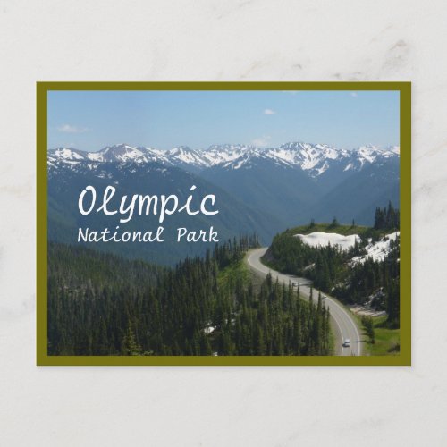 Hurricane Ridge Olympic NP with text Postcard