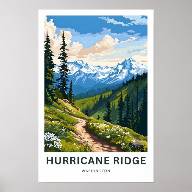 Hurricane Ridge Washington Travel Print (Front)