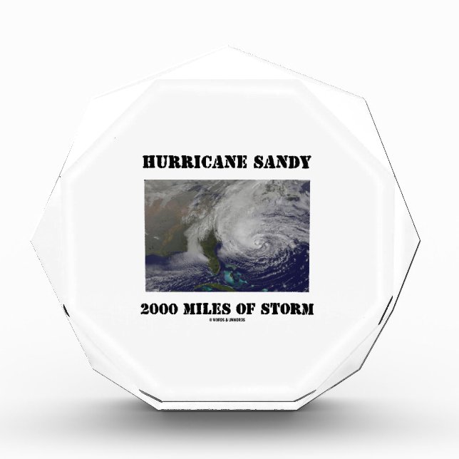 Hurricane Sandy 2000 Miles Of Storm Acrylic Award (Front)