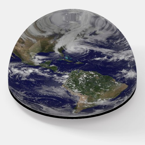 Hurricane Sandy Along The East Coast Of The Us 2 Paperweight