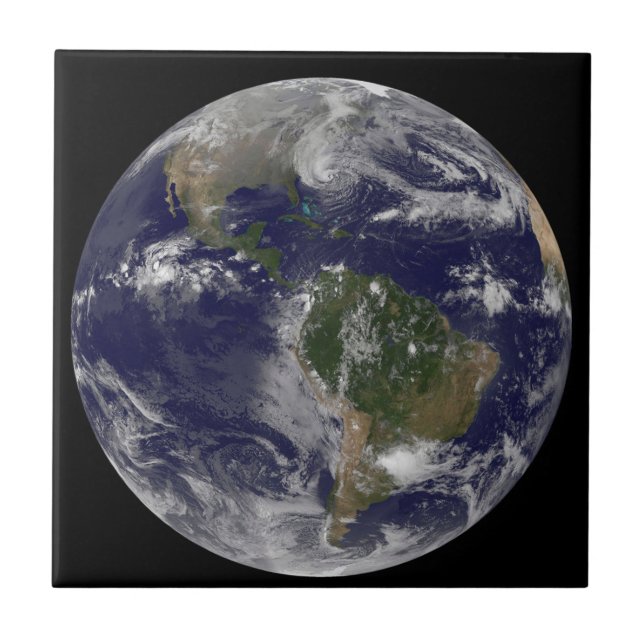 Hurricane Sandy Along The East Coast Of The Us. Ceramic Tile (Front)