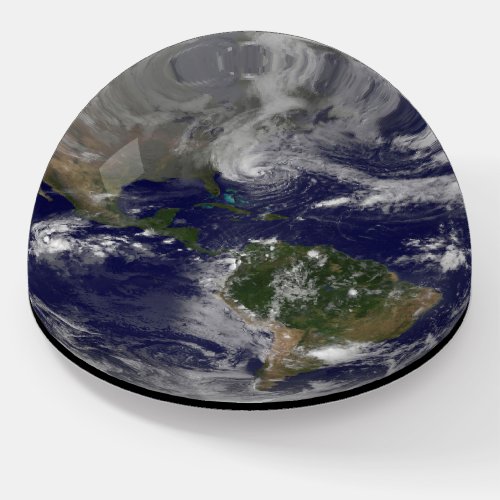 Hurricane Sandy Along The East Coast Of The Us Paperweight