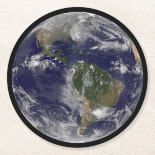 Hurricane Sandy Along The East Coast Of The Us. Round Paper Coaster
