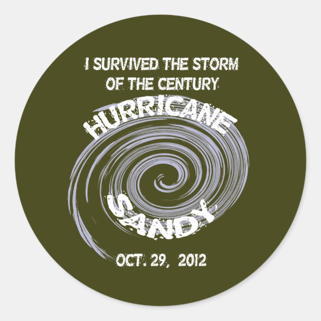 Hurricane Sandy Classic Round Sticker (Front)