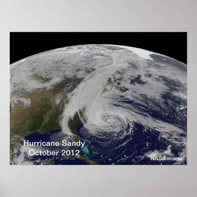 Hurricane Sandy From Space Poster (Front)