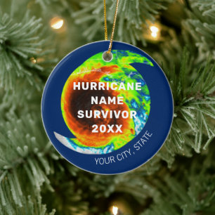 HURRICANE SURVIVOR Commemorative Personalized Ceramic Ornament