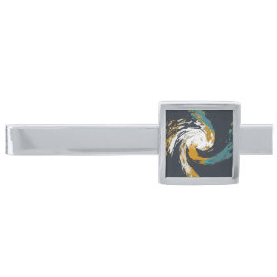 Hurricane Twirl Silver Finish Tie Bar