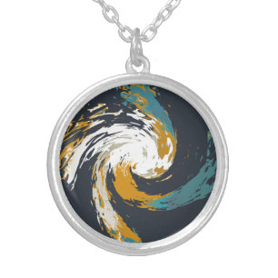 Hurricane Twirl Silver Plated Necklace