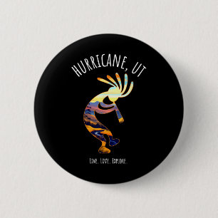 Hurricane Utah Usa Dancing Kokopelli Design Button