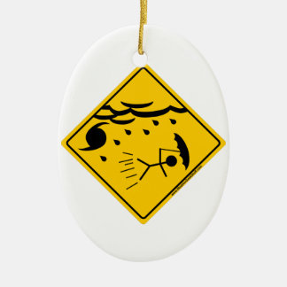 Hurricane Weather Warning Merchandise and Clothing Ceramic Ornament