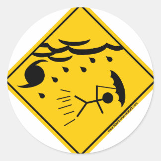 Hurricane Weather Warning Merchandise and Clothing Classic Round Sticker