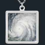 Hurricane Wilma over Mexico Silver Plated Necklace<br><div class="desc">Hurricane Wilma over Mexico</div>