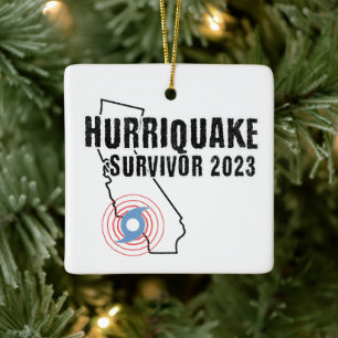 #Hurriquake Survivor 2023 Ceramic Ornament