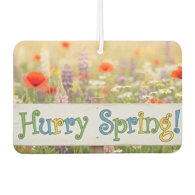 Hurry Spring! Landscape Rectangle Air Freshener (Front)