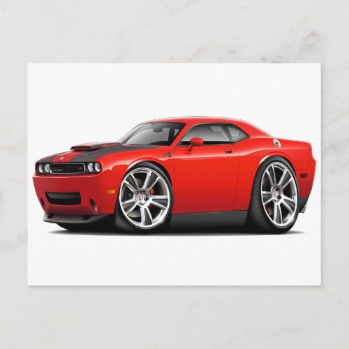 Hurst Challenger Red Car Postcard