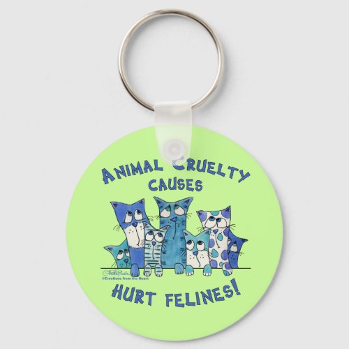 Hurt Felines Animal Cruelty Keychain