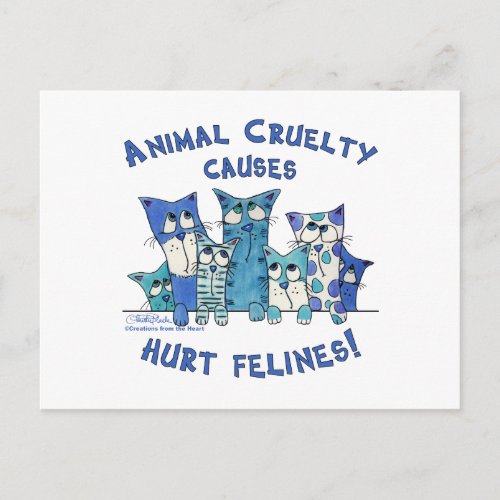 Hurt Felines Animal Cruelty Postcard