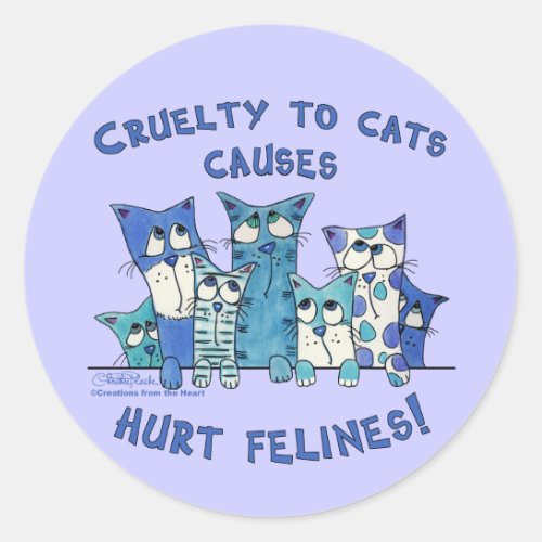 Hurt Felines Cruelty to Cats Classic Round Sticker