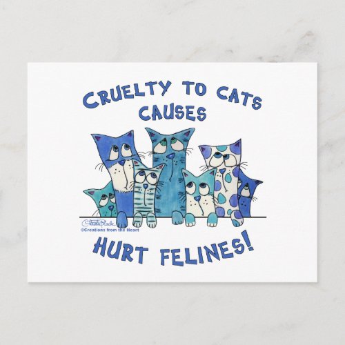 Hurt Felines Cruelty to Cats Postcard