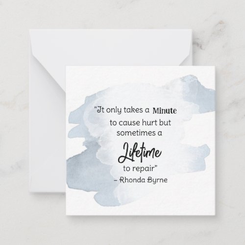   Hurt Pain Slate Blue Quote AP62  Note Card
