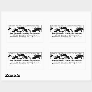 Hurt People Hurt People white, rectangle sticker