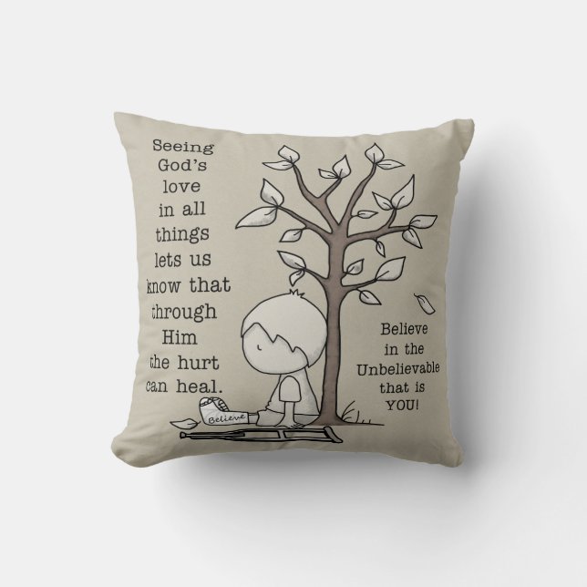 Hurts Can Heal Throw Pillow (Front)