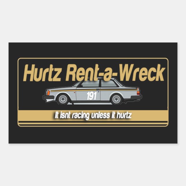 Hurtz Rent-a-Wreck Sticker (Front)