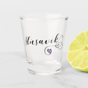 Húsavík Heart, I Love Húsavík, Iceland Shot Glass