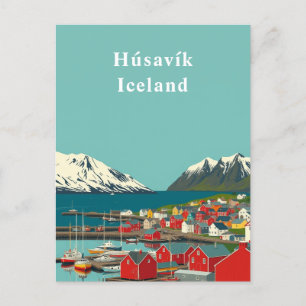 Húsavík, Iceland Town Art Postcard