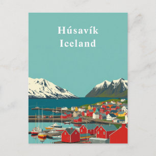 Húsavík, Iceland Town Art Postcard