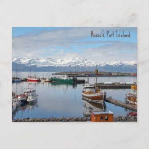Husavik Port Iceland Holiday Postcard