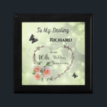 Husband 16th Wedding Anniversary Gift Box<br><div class="desc">Personalised 16th Wedding Anniversary Husband Butterfly and Roses design gift box.</div>