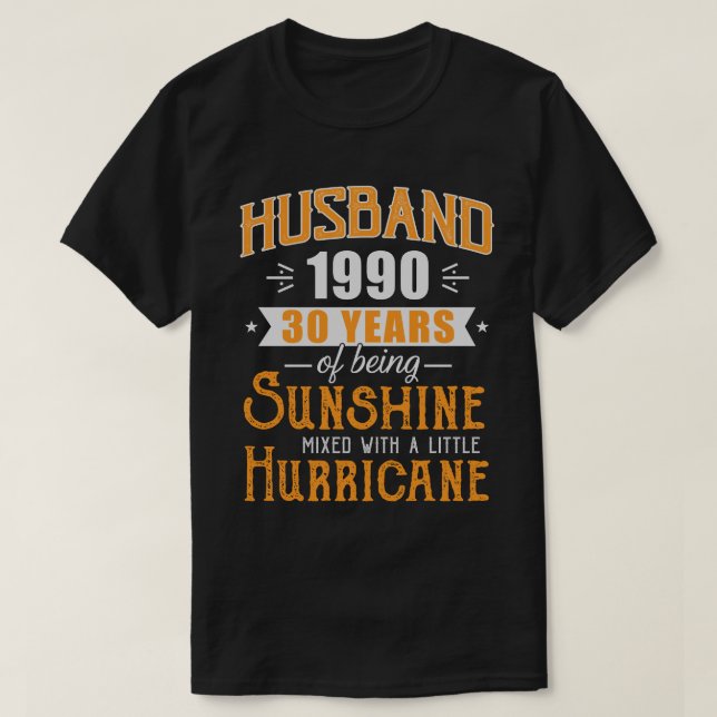 Husband 1990 Gift, 30 Years Wedding Anniversary T-Shirt (Design Front)