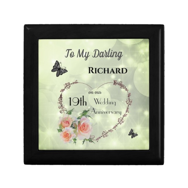 Husband 19th Wedding Anniversary Gift Box (Front)