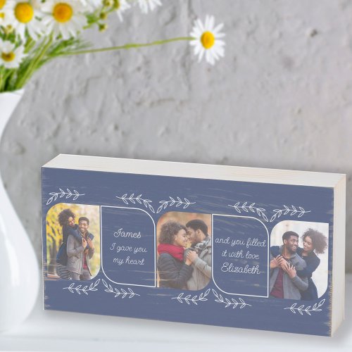 Husband 3 Vertical Photo Loving Words Personalized Wooden Box Sign