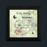 Husband 4th Wedding Anniversary  Gift Box<br><div class="desc">Personalised 4th Wedding Anniversary Husband Butterfly and Roses design gift box.</div>