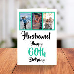 Husband 60th Birthday Modern Photo Collage Card at Zazzle