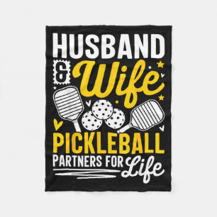 Husband & Wife Valentines Day Couple Ckleball Fleece Blanket