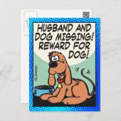 Husband and Dog Missing Postcard (Front/Back)