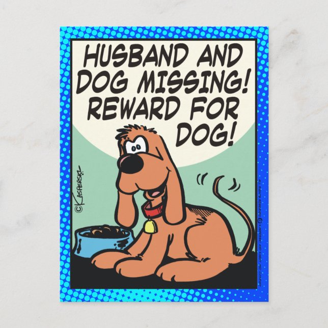 Husband and Dog Missing Postcard (Front)