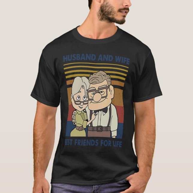 Husband And Wife Best Friends For Life Retro T-Shirt (Front)