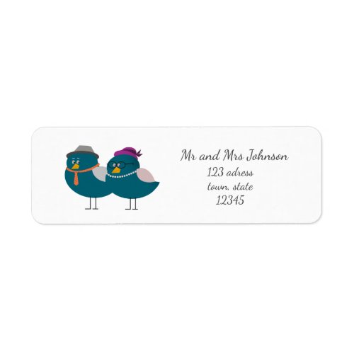 Husband And Wife Birds Return Adress Label