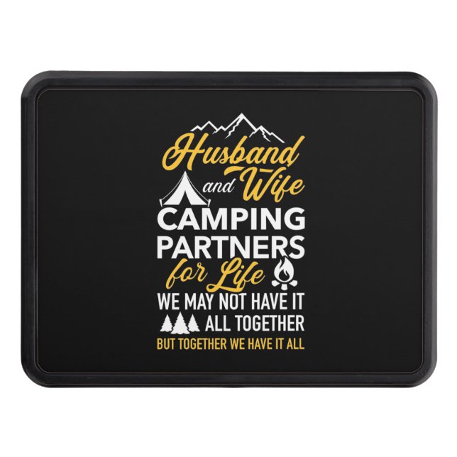 Husband And Wife Camping Partner For Life Hitch Cover (Front)